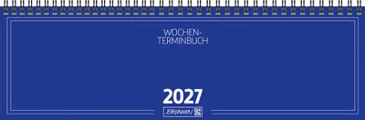 Produktbild von 2027 BRUNNEN Querterminbuch33x10cm blau 2S/1W