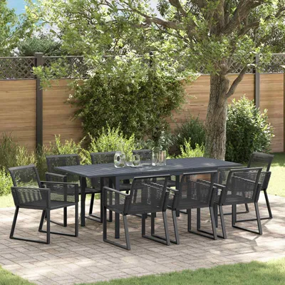 Produktbild von Maison Exclusive - Garten Essgruppe 9 stk. Schwarz Poly-Rattan