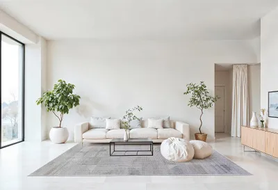 Produktbild von Kurzflor Geometrisch Teppich - Mazovia Grau Teppich für Wohnzimmer, Schlafzimmer gut für Fußbodenheizung - 120x170 cm