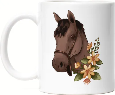 Produktbild von Pferd Tasse Weiß Liebe Pferde Hobbie Freiheit Pony Pferdeflüsterer Pferdeliebhaber Reiten Blumen Reiterin