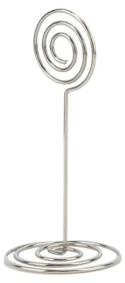 12 runde Draht-Fotohalter, Tischnummern-Ständer, Menü-Clips, silber