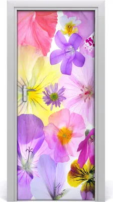 Produktbild von Tulup Türaufkleber 85x205 cm Dekorative Aufkleber Selbstklebend Wasserdichte Tapete Abnehmbar Schlafzimmer Wohnzimmer Wohnkultur - Furnier Wandaufkleber bunte Blumen