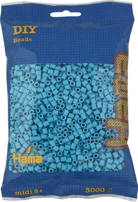 Produktbild von Hama Beutel mit 3000 Midi-Bügelperlen azurblau