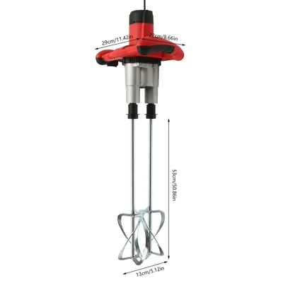 Produktbild von Elektrischer Handbetonmischer, 1800W Leistung, 6 Geschwindigkeitsstufen, Rot, EU