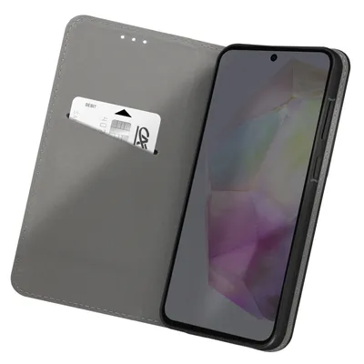 Zdjęcie produktu dla Akashi, etui z klapką i funkcją podstawki dla Samsung Galaxy A35 5G, czarne