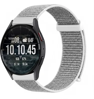 Produktbild von Smartwatch Armband für Samsung Galaxy Watch5 40mm Nylon Textil Band Ersatzband Wechselband Klettverschluss flexibel atmungsaktiv Grau