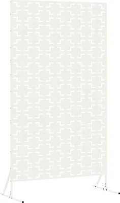 Image de vidaXL Pare-vue blanc 100 x 50 x 180 cm acier