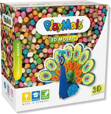 Produktbild von PlayMais Mosaik 3D Pfau 2300T