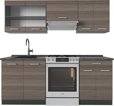 Produktbild von Küchenzeile Vicco R-Line Edelgrau/Anthrazit 200 cm , AP Anthrazit, Model 54008