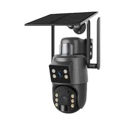 Obrázok produktu pre Solárne napájaná 4G kamera s dvojitým objektívom RobiCam S4 DualView Solar 4G, 6 MP, microSD až 128 GB, batéria 15 600 mAh, IP65, čierna