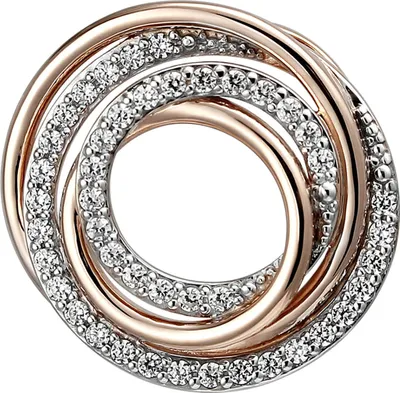 Produktbild von Anhänger aus 925 Silber bicolor rotgold vergoldet mit 44 Zirkonia Halsschmuck