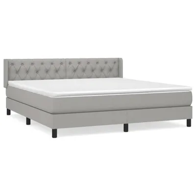 Produktbild von vidaXL Boxspringbett mit Matratze Hellgrau 160x200 cm Stoff