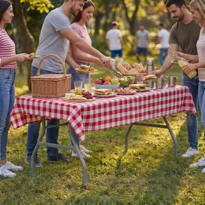 Productafbeelding van Vouwtafel 6ft, opvouwbaar, voor tuin, draagbaar