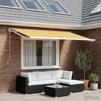 Produktbild von vidaXL Markisenersatzstoff Orange und Schwarz 300 x 200 cm Polyester