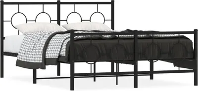 Produktbild von CLORIS Bettgestell mit Kopf- und Fußteil Metall Schwarz 140x200 cm 2024