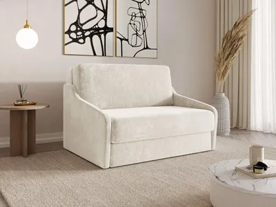 Produktbild von MOEBLO Schlafsofa FLY 120 – Sofa mit Schlaffunktion und Bettkasten, Schlafcouch Polstersofa mit Bonell-Federung (BxHxT): 135x90x115 cm - Creme (Vibe 03)