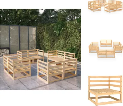 Produktbild von vidaXL 8-tlg. Garten-Lounge-Set Massivholz Kiefer -  Gartenmöbel-Sets