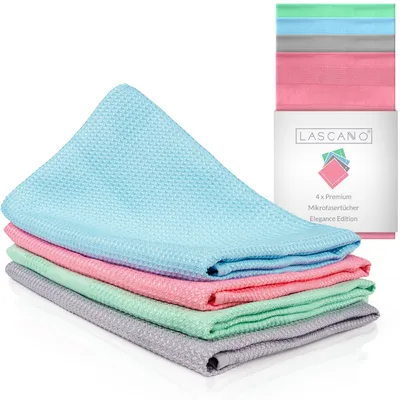 Produktbild von Lascano Geschirrtücher Mikrofaser 4er Set - 60 x 40 cm - Elegance Edition