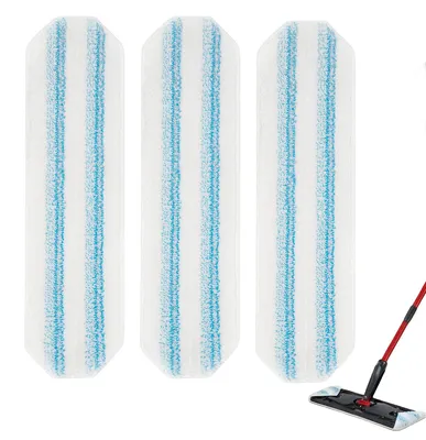 Imagen del producto de Almohadillas de limpieza, 3 unidades, compatibles con paños de microfibra para mopas, repuestos para la limpieza de suelos