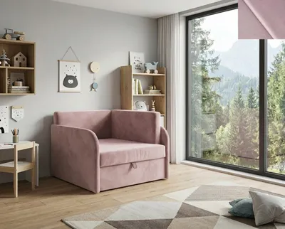 Produktbild von Schlafsessel LUCCA 79×104×67 cm mit Schlaffunktion 73×170, Bettkasten, Matratze, Stoff New Velo 127 PINK POLTRONA LETTO