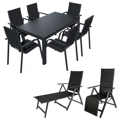 Produktbild von Alu Gartensitzgruppe Gartenmöbel Set Sitzgruppe Essgruppe Gartenset 9-teilig