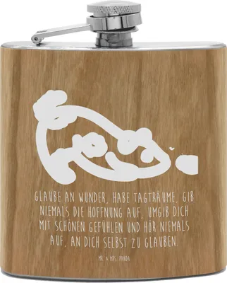 Produktbild von Mr. & Mrs. Panda Flachmann Hund Marienkäfer - Transparent - Geschenk, Mischlingshund, Sprüche, Aus Edelstahl, Hip Flask, Träume, feldflasche, schnapsflasche, Positiv