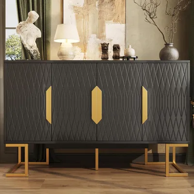 Immagine prodotto di Mobile contenitore a 4 ante, 140x40x80 cm, colore nero