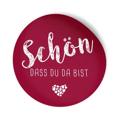 Produktbild von itenga 24x Sticker Aufkleber "Schön dass du da bist" bordeaux rot