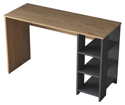 Produktbild von Pombia - Schreibtisch, 120x45x74h cm Eiche Braun, 4 Ablagen