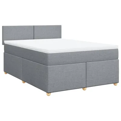 Produktbild von vidaXL Boxspringbett mit Matratze Hellgrau 160x200 cm Stoff