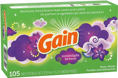 Produktbild von Gain Moonlight Trocknertücher Textilerfrischer Frischer Duft & Weiche Wäsche 105 St