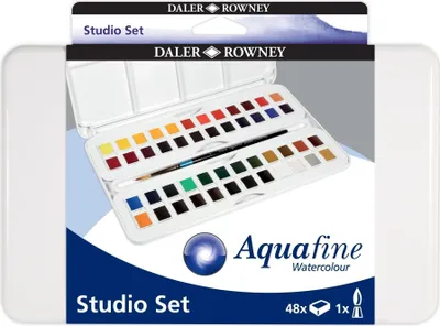 Image de Daler Rowney Aquafine Watercolour Paint Set 48 pcs