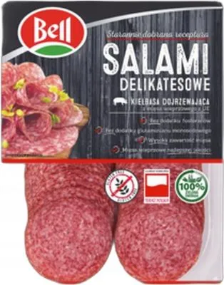 Zdjęcie produktu dla Salami dojrzewające delikatesowe plastry 100 g Bell