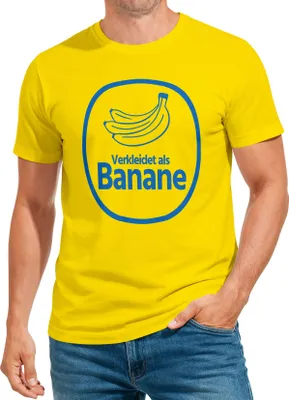 Produktbild von Herren T-Shirt Fasching Karneval - Verkleidet als Banane - Kostüm-Ersatz Verkleidung Last Minute Faschingskostüme Männer Funshirt Moonworks®