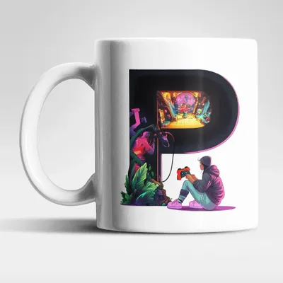 Produktbild von Name A bis Z Gamer Spieler Zocker Kaffeetasse Teetasse Tasse Geschenkidee – P
