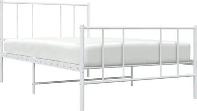 Obrázok produktu pre vidaXL Detská posteľ s čelom a nohami Kovová biela 100x190 cm
