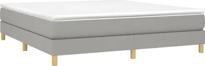 Produktbild von Hochwertigen Möbel Klassische Betten - Grau BoxspringBettgestell - Doppelbett Hellgrau 180x200cm Stoff NEU5199037