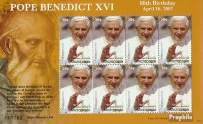 Produktbild von Briefmarken Mikronesien 2007 Mi 1789 Kleinbogen (kompl.Ausg.) postfrisch Papst Benedikt XVI.