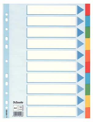 Produktbild von Esselte Karton-Register A4 Bunt 10 Stück