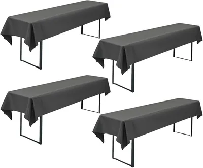 Immagine prodotto di Tovaglia scura, color grigio scuro, 110 x 260 cm, in poliestere, lavabile, adatta per tavoli da birra