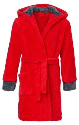 Image de Peignoir à capuche Timone pour enfants KIDS (rouge/graphite, 110-116)
