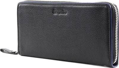 Image de Esquire porte-monnaie Piping Zip Around Wallet Black / Roy noir bleu