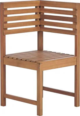 Produktbild von BELIANI Eckmodul für Eckbank Hellbraun Akazienholz Eckstuhl Ecksessel Landhausstil Outdoor Garten Terrassse Ausstattung Möbel