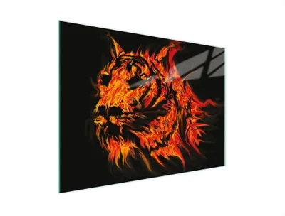 Produktbild von Schneidebrett Herdabdeckplatte Multiglasschneidplatte 30x22 cm Tiger Schwarz