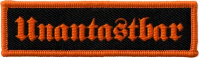 Produktbild von Unantastbar - Logo, rangefarbener gestickter Logo-Patch zum Aufbügeln