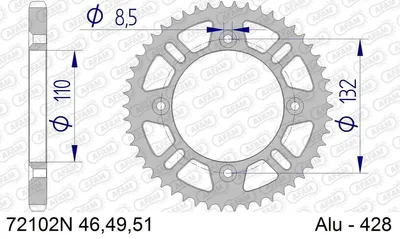Produktbild von AFAM hinten 72102N-49 Kettenrad