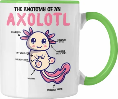 Produktbild von Trendation - Axolotl Tasse Geschenk für Schwanzlurch-Liebhaber (Grün)