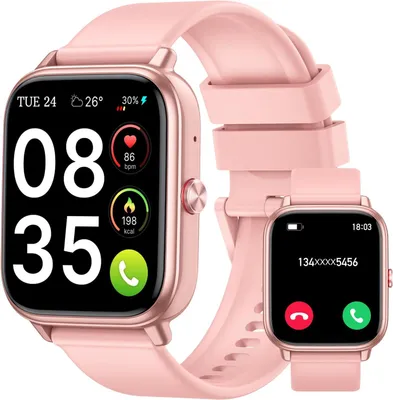 Produktbild von Smartwatch Damen Herren,1.83"HD Touchscreen, 20 Tage Akkulaufzeit, Fitnessuhr mit Pulsuhr Schlafmonito Schrittzähler, Bluetooth Anruffunktion, 112+ Sportmodi, IP68 Wasserdicht für iOS/Android, Rosa