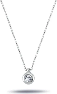 Produktbild von Diamant Solitär Halskette mit 0,19 Carat in 14 Karat Weißgold