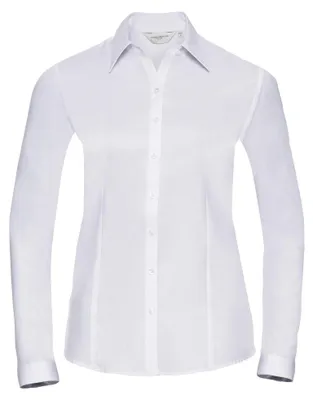 Obrázok produktu pre Russell Dámska blúzka / košeľa s decentným vzorom rybieho kosti FK763 (3XLarge) (biela)